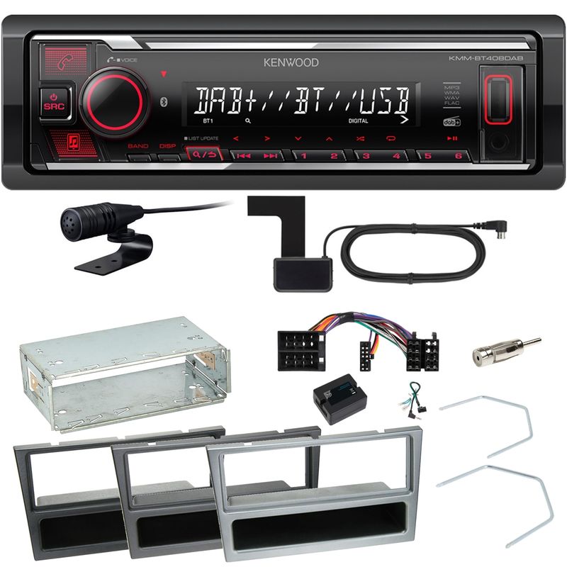 Kenwood KMM-BT408DAB Bluetooth Einbauset für Opel Omega B Meriva A Agila Vivaro Kenwood KMM-BT408DAB Bluetooth Einbauset für Opel Omega B Meriva A Agila Vivaro