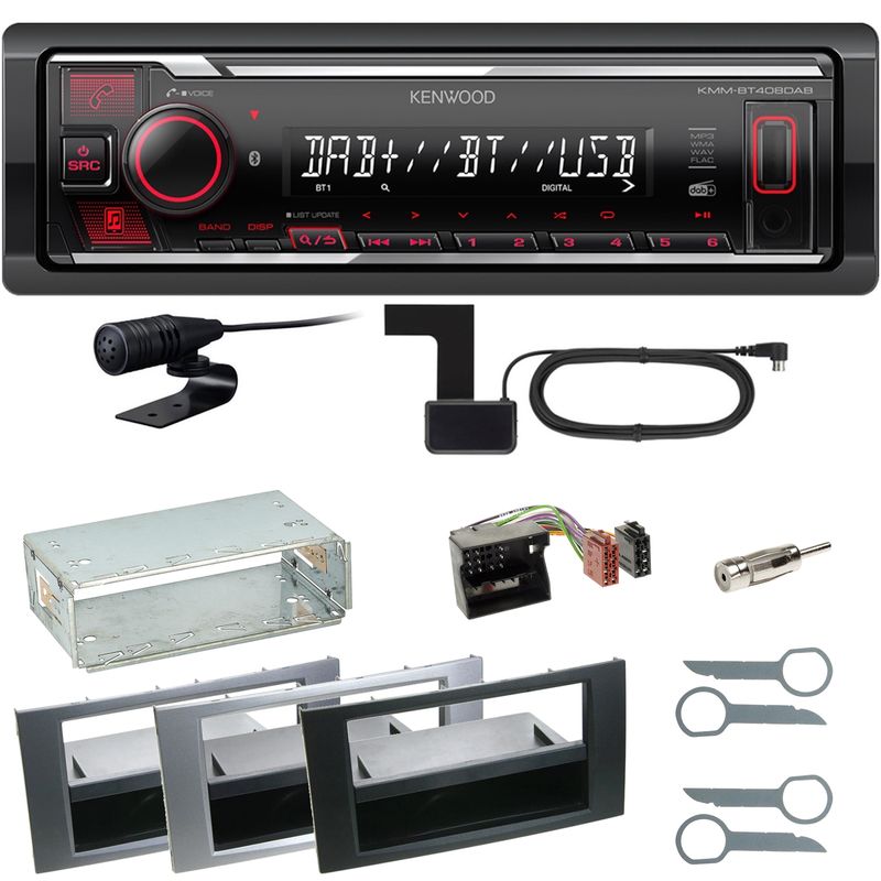 Kenwood KMM-BT408DAB Bluetooth DAB Einbauset für Ford Focus C-Max Fiesta Transit Kenwood KMM-BT408DAB Bluetooth DAB Einbauset für Ford Focus C-Max Fiesta Transit