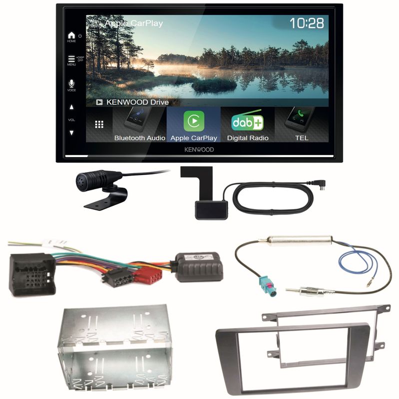 Kenwood DMX7722DABS Android Auto CarPlay Einbauset für Skoda Octavia 2 Yeti 5L