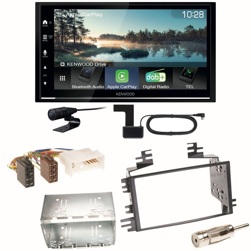 Kenwood DMX7722DABS Android Auto CarPlay Einbauset für Kia Sportage JE Rio JB