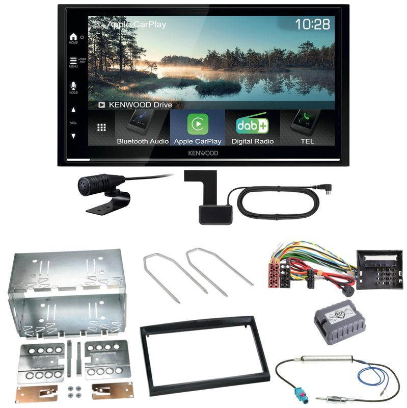 Kenwood DMX7722DABS Android Auto Einbauset für Peugeot 207 307 Partner Expert Kenwood DMX7722DABS Android Auto Einbauset für Peugeot 207 307 Partner Expert