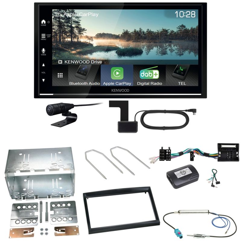 Kenwood DMX7722DABS Android Auto Einbauset für Citroen C2 C3 Berlingo Jumpy