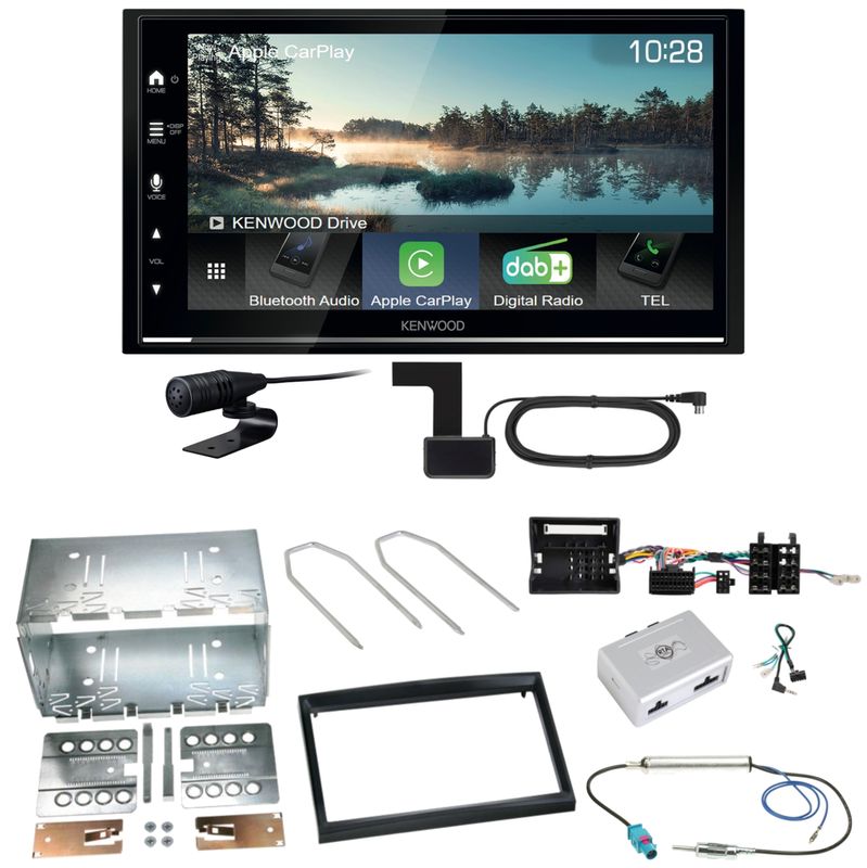 Kenwood DMX7722DABS Android Auto Einbauset für Citroen C2 C3 Berlingo Jumpy
