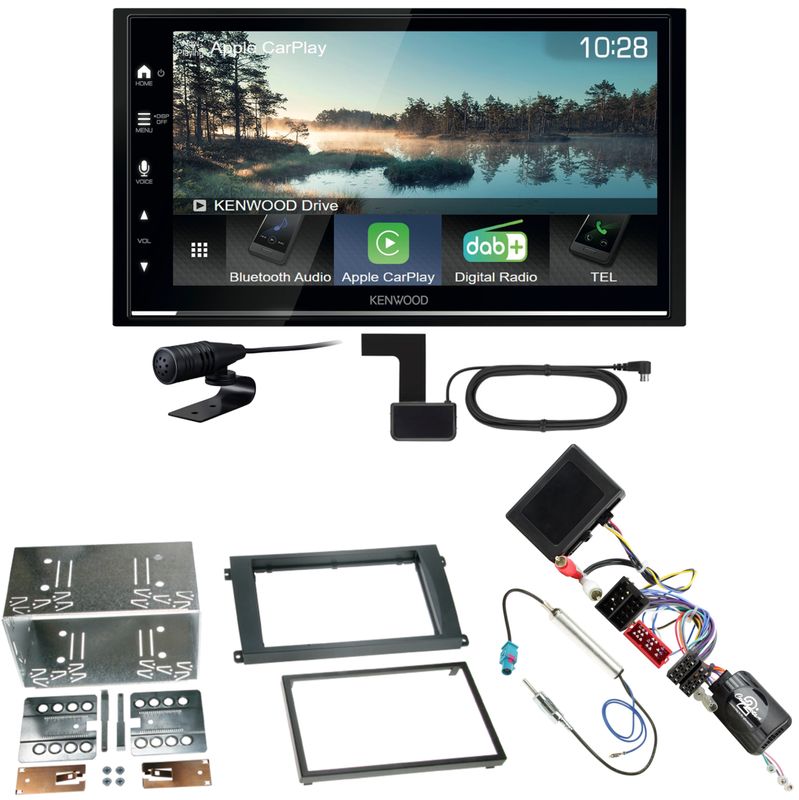 Kenwood DMX7722DABS Android Auto CarPlay Einbauset für Porsche Cayenne bis 2006