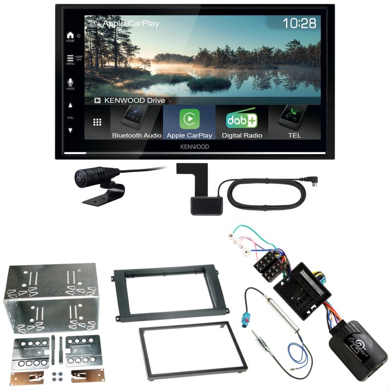 Kenwood DMX7722DABS Android Auto CarPlay Einbauset für Porsche Cayenne ab 2007