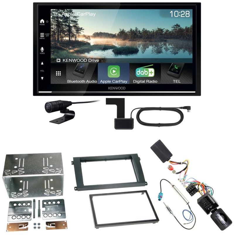 Kenwood DMX7722DABS Android Auto CarPlay Einbauset für Porsche Cayenne ab 2007