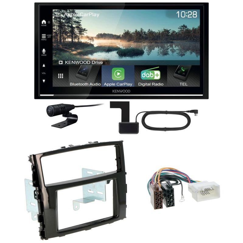 Kenwood DMX7722DABS Android Auto CarPlay Einbauset für Mitsubishi Pajero ab 2015