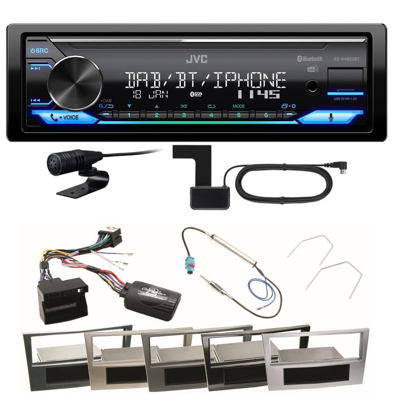 JVC KD-X482DBT Bluetooth DAB USB Einbauset für Astra H Corsa D Zafira B JVC KD-X482DBT Bluetooth DAB USB Einbauset für Astra H Corsa D Zafira B