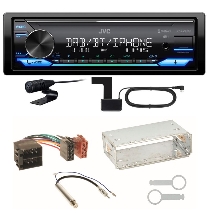 JVC KD-X482DBT Bluetooth DAB USB Einbauset für Seat Ibiza 6L Arosa Cordoba