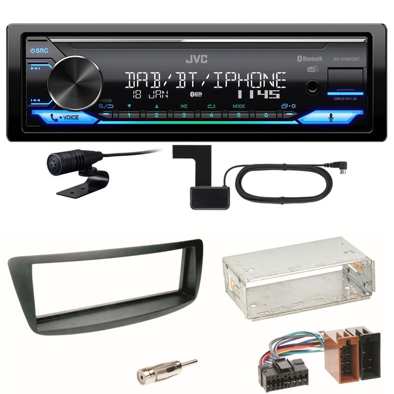 JVC KD-X482DBT Bluetooth DAB Einbauset Toyota Aygo Citroen C1 Peugeot 107 JVC KD-X482DBT Bluetooth DAB Einbauset Toyota Aygo Citroen C1 Peugeot 107