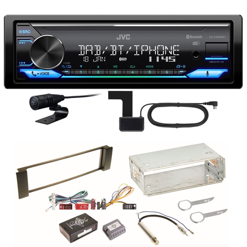 JVC KD-X482DBT Bluetooth USB Digitalradio Einbauset für Audi A3 8L A6 4B JVC KD-X482DBT Bluetooth USB Digitalradio Einbauset für Audi A3 8L A6 4B