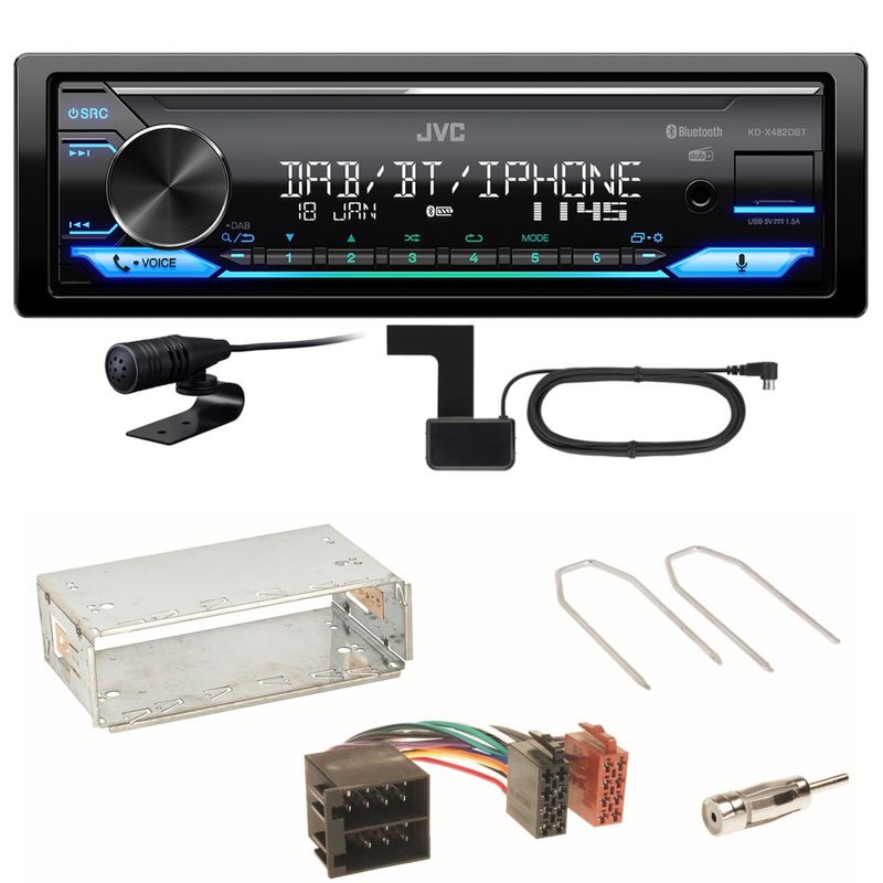 JVC KD-X482DBT Bluetooth DAB Einbauset für Opel Astra F G Corsa B Zafira A JVC KD-X482DBT Bluetooth DAB Einbauset für Opel Astra F G Corsa B Zafira A