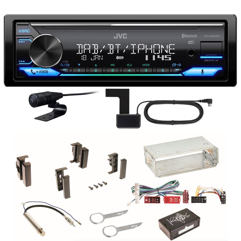 JVC KD-X482DBT Bluetooth Digitalradio Einbauset für Audi A4 B5 A6 4B C4 A8 JVC KD-X482DBT Bluetooth Digitalradio Einbauset für Audi A4 B5 A6 4B C4 A8