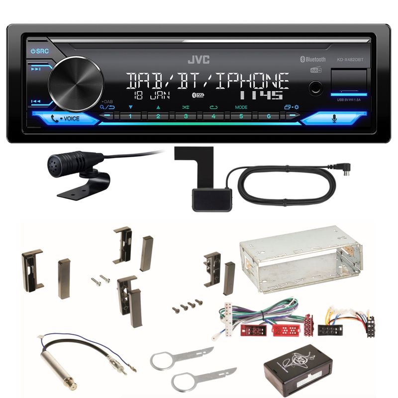 JVC KD-X482DBT Bluetooth Digitalradio USB Einbauset für Audi A3 8L