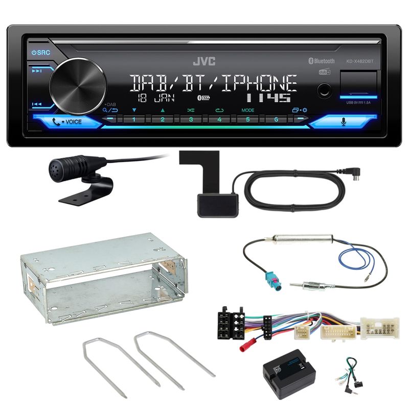 JVC KD-X482DBT Bluetooth Digitalradio Einbauset für Mercedes Citan W415 JVC KD-X482DBT Bluetooth Digitalradio Einbauset für Mercedes Citan W415