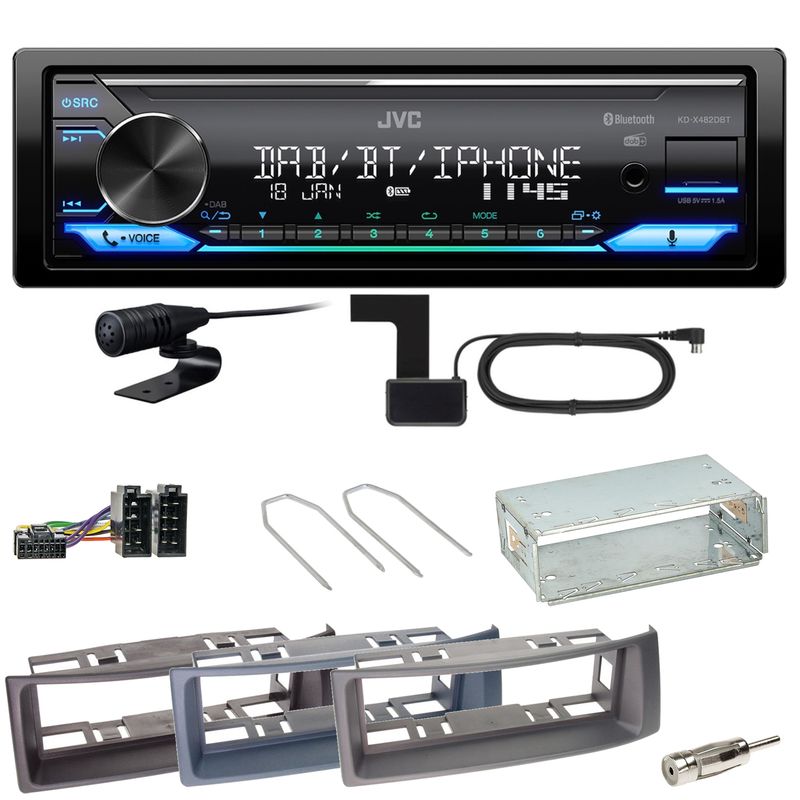 JVC KD-X482DBT Bluetooth DAB USB Einbauset für Renault Megane Scenic 1 JVC KD-X482DBT Bluetooth DAB USB Einbauset für Renault Megane Scenic 1