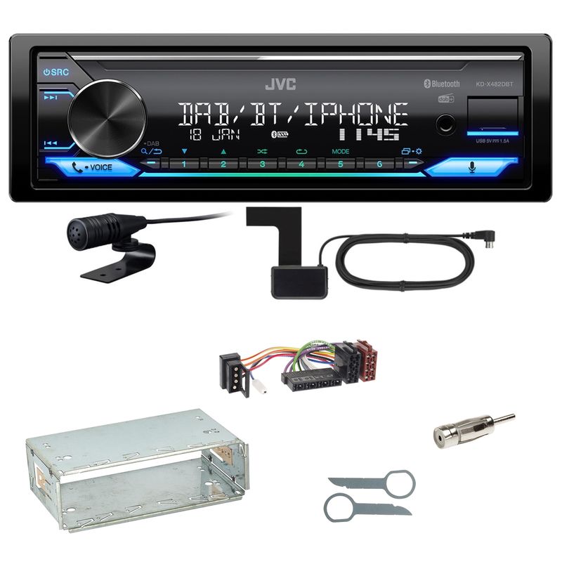 JVC KD-X482DBT Bluetooth Digitalradio Einbauset für Mercedes E-Klasse W124 JVC KD-X482DBT Bluetooth Digitalradio Einbauset für Mercedes E-Klasse W124