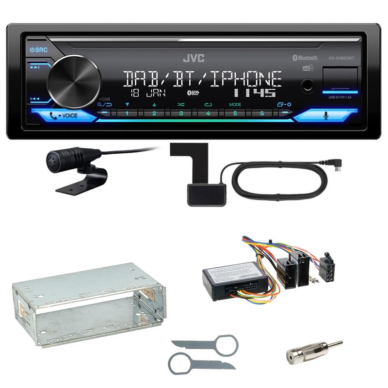 JVC KD-X482DBT Bluetooth Digitalradio Einbauset für Mercedes W210 ab 08/99 JVC KD-X482DBT Bluetooth Digitalradio Einbauset für Mercedes W210 ab 08/99