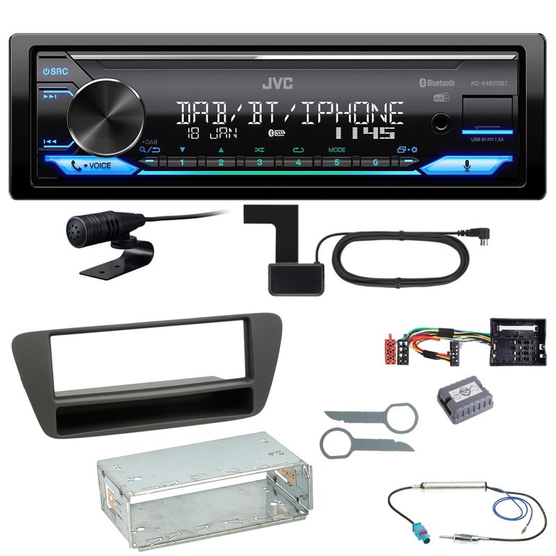 JVC KD-X482DBT Bluetooth Digitalradio DAB+ Einbauset für Audi Q3 8U JVC KD-X482DBT Bluetooth Digitalradio DAB+ Einbauset für Audi Q3 8U