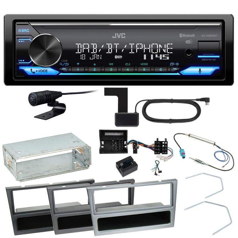 JVC KD-X482DBT Bluetooth Einbauset für Opel Vectra C Meriva Vivaro Combo JVC KD-X482DBT Bluetooth Einbauset für Opel Vectra C Meriva Vivaro Combo