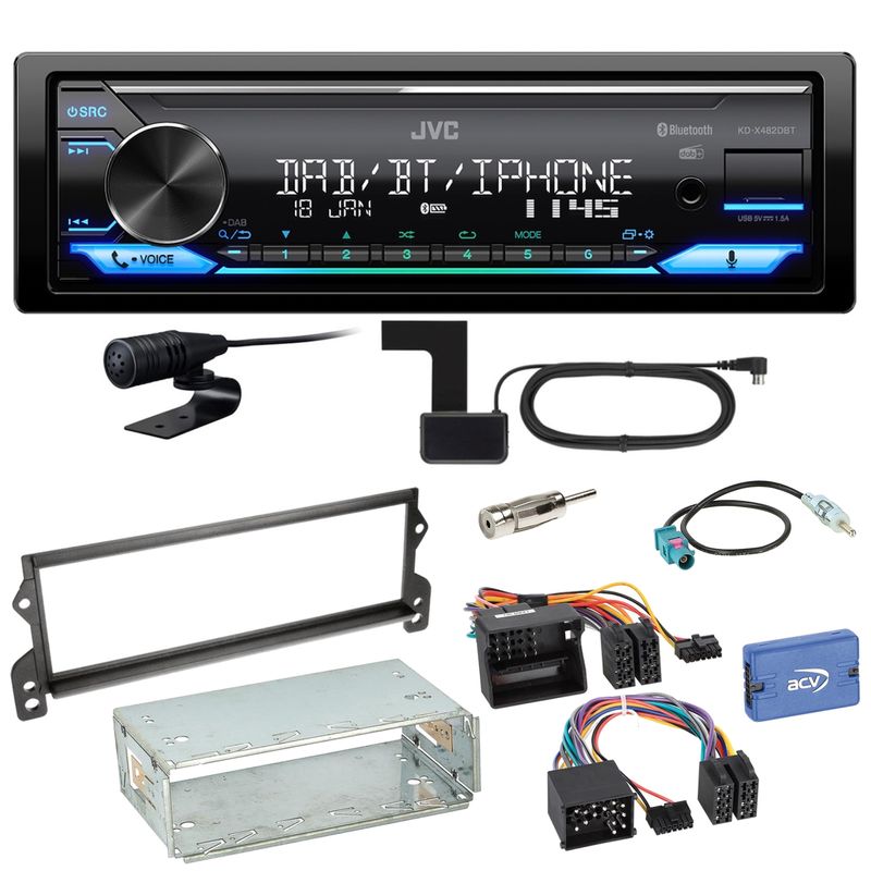 JVC KD-X482DBT Bluetooth Digitalradio USB Einbauset für MINI R50 R52 R53