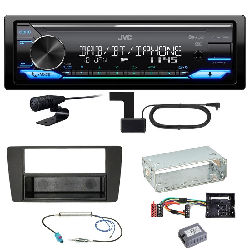 JVC KD-X482DBT Bluetooth DAB USB Einbauset für Skoda Octavia 2 Yeti 5L
