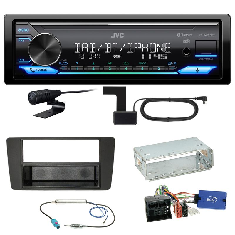 JVC KD-X482DBT Bluetooth DAB USB Einbauset für Skoda Yeti 5L Octavia 2