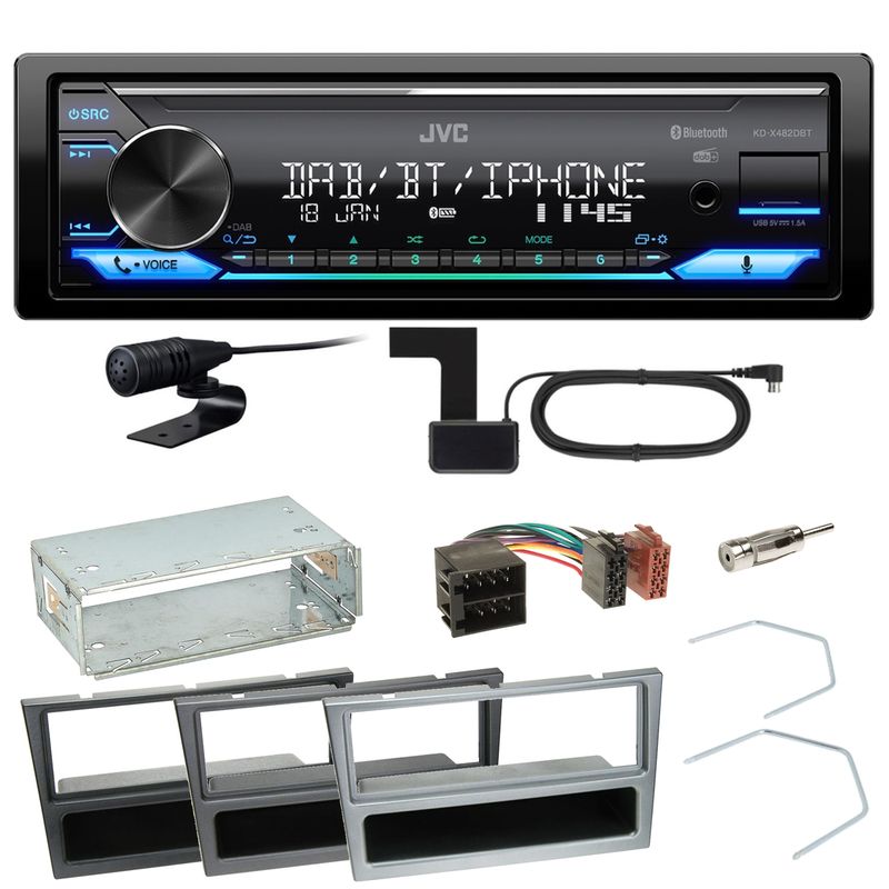 JVC KD-X482DBT Bluetooth Einbauset für Opel Omega B Meriva A Agila Vivaro JVC KD-X482DBT Bluetooth Einbauset für Opel Omega B Meriva A Agila Vivaro