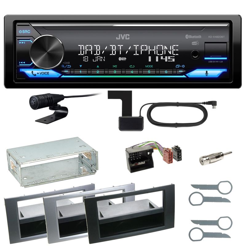 JVC KD-X482DBT Bluetooth DAB Einbauset für Ford Focus C-Max Fiesta Transit JVC KD-X482DBT Bluetooth DAB Einbauset für Ford Focus C-Max Fiesta Transit