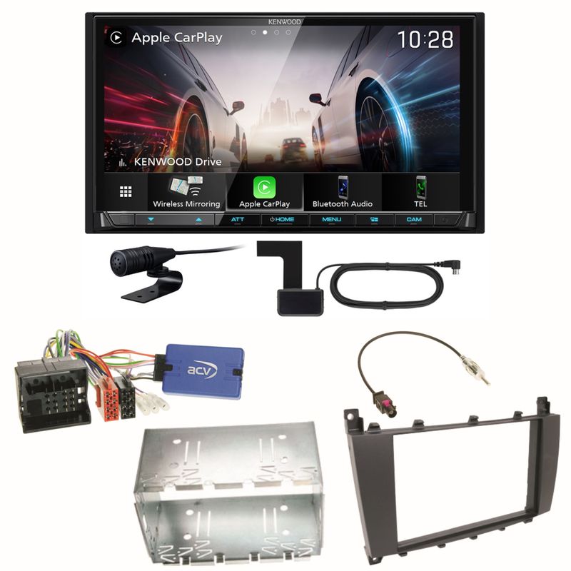 Kenwood DMX8021DABS CarPlay Einbauset für Mercedes C-Klasse W203 CLC CL203 S203 Kenwood DMX8021DABS CarPlay Einbauset für Mercedes C-Klasse W203 CLC CL203 S203