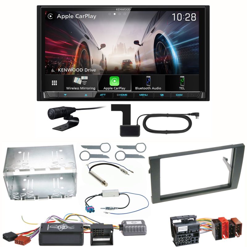 Kenwood DMX8021DABS Android Auto CarPlay Einbauset für Seat Exeo Audi A4 B6 B7 Kenwood DMX8021DABS Android Auto CarPlay Einbauset für Seat Exeo Audi A4 B6 B7