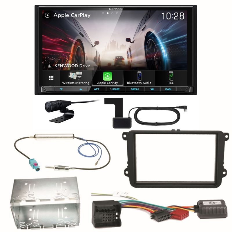 Kenwood DMX8021DABS Android Auto Einbauset für Seat Leon Alhambra Altea XL
