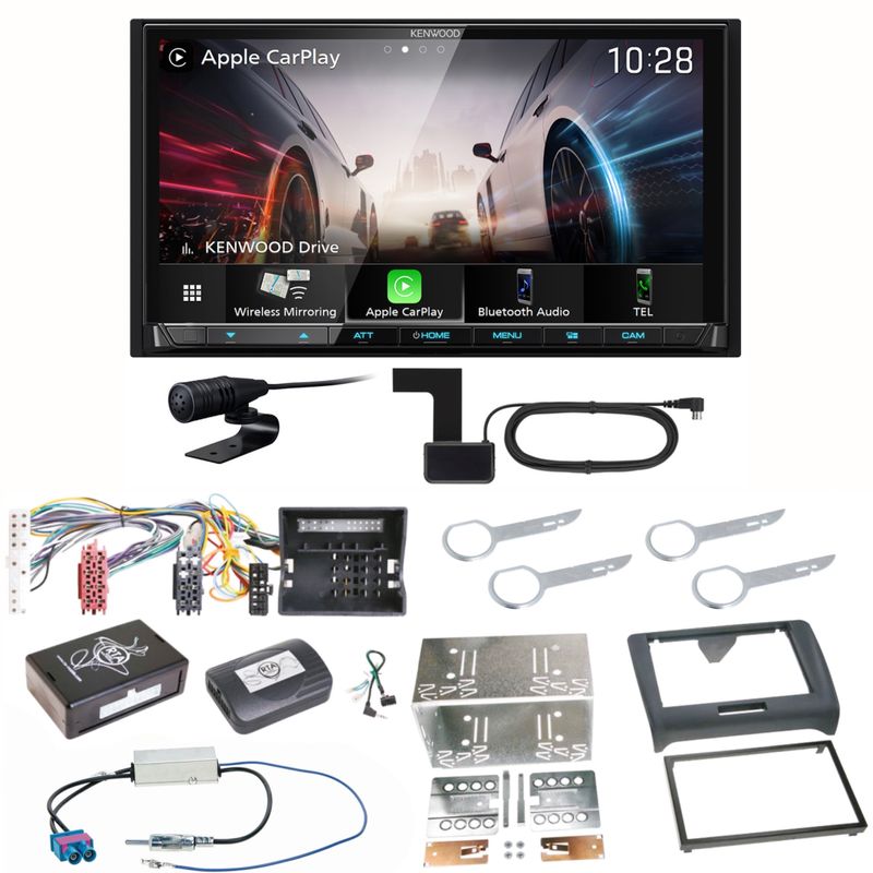 Kenwood DMX8021DABS Android Auto CarPlay Bluetooth Einbauset für Audi TT 8J Kenwood DMX8021DABS Android Auto CarPlay Bluetooth Einbauset für Audi TT 8J