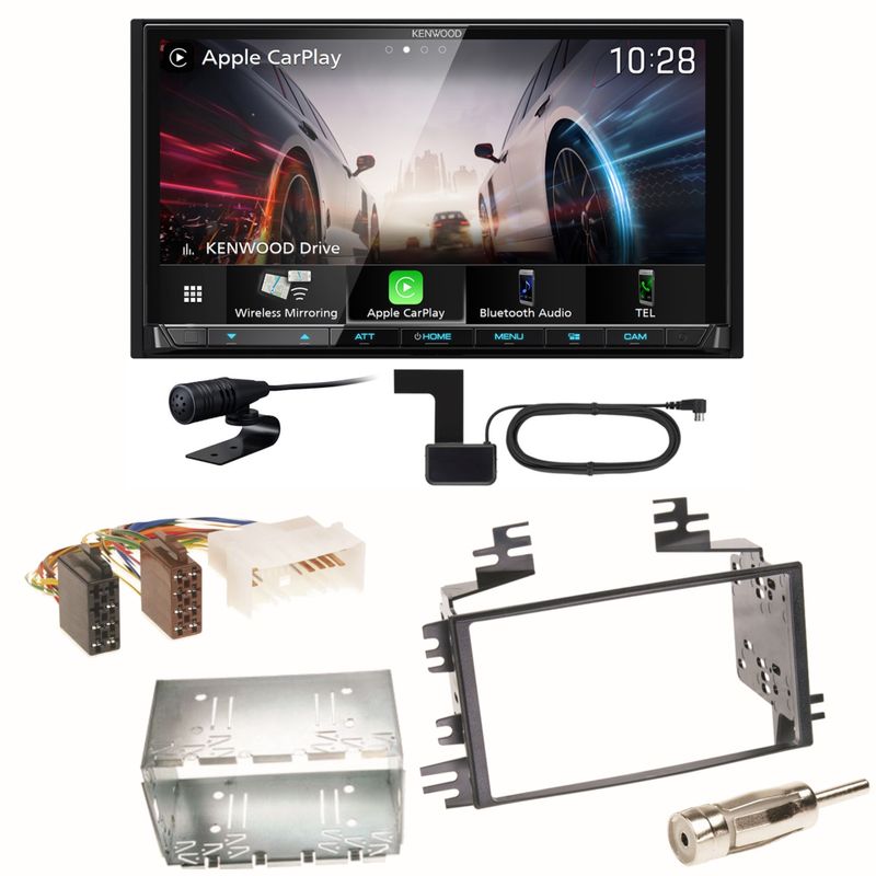 Kenwood DMX8021DABS Android Auto CarPlay Einbauset für Kia Sportage JE Rio JB