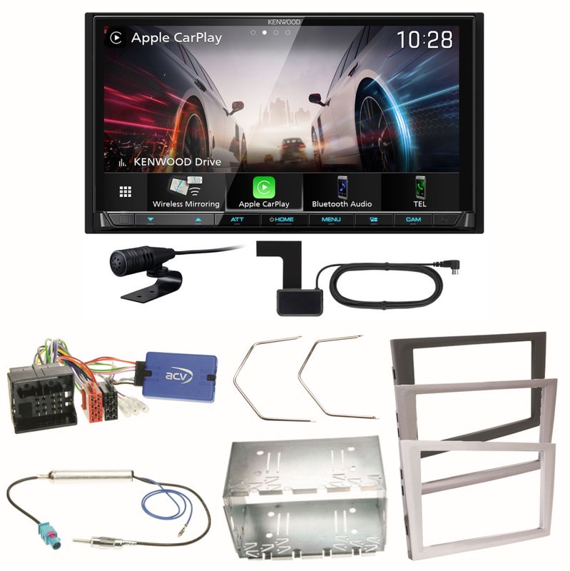 Kenwood DMX8021DABS Android Auto Einbauset für Opel Signum Corsa C Tigra Twintop Kenwood DMX8021DABS Android Auto Einbauset für Opel Signum Corsa C Tigra Twintop