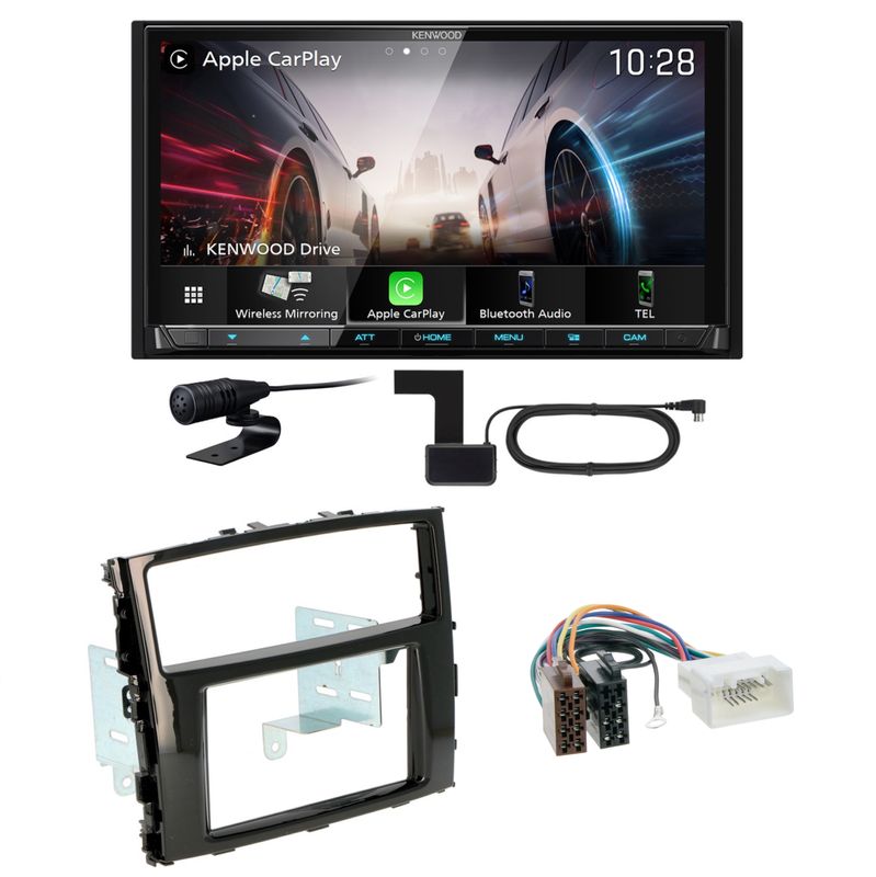 Kenwood DMX8021DABS Android Auto CarPlay Einbauset für Mitsubishi Pajero ab 2015