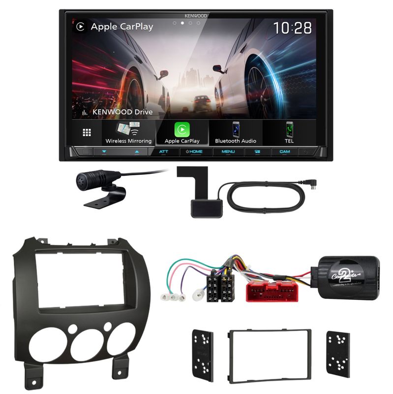 Kenwood DMX8021DABS Android Auto CarPlay Einbauset für Mazda 2 2008-2014 Kenwood DMX8021DABS Android Auto CarPlay Einbauset für Mazda 2 2008-2014