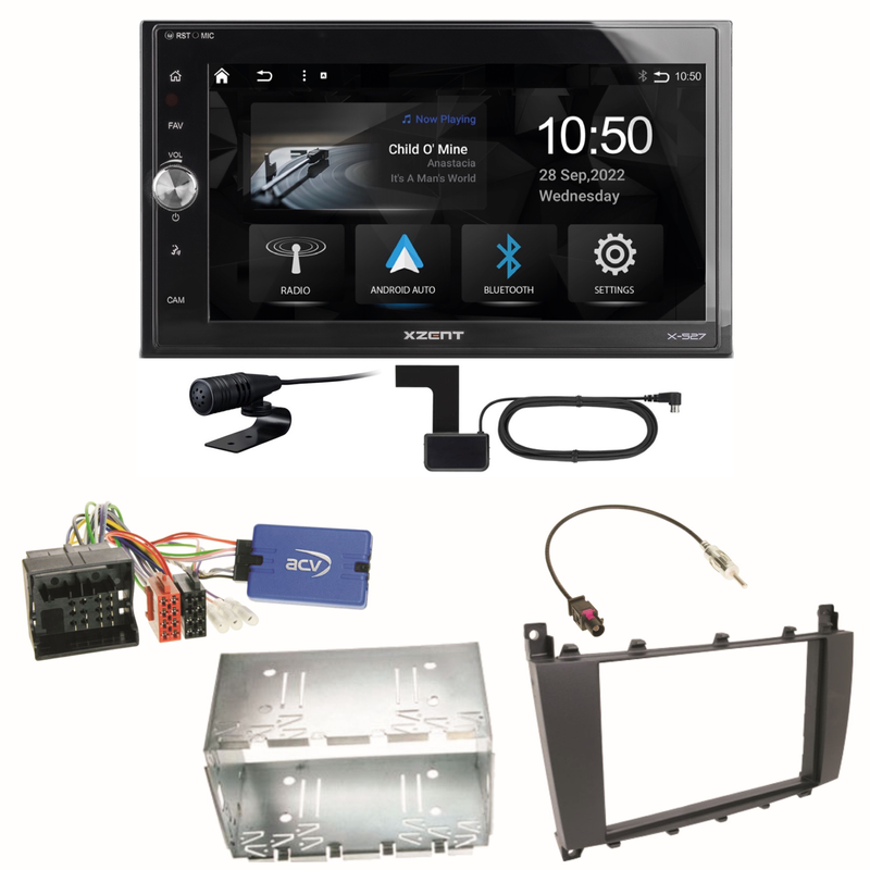 Xzent X-527 CarPlay DAB Einbauset für Mercedes C-Klasse W203 CLC CL203 S203 Xzent X-527 CarPlay DAB Einbauset für Mercedes C-Klasse W203 CLC CL203 S203