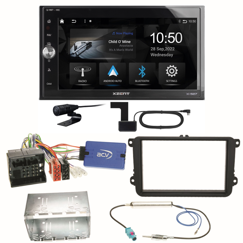 Xzent X-527 Android Auto CarPlay DAB Einbauset für Seat Alhambra Altea XL Leon