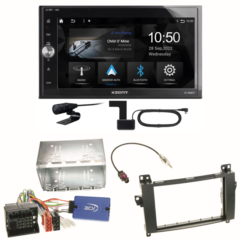 Xzent X-527 Android Auto CarPlay DAB Einbauset für Mercedes Viano Vito W639
