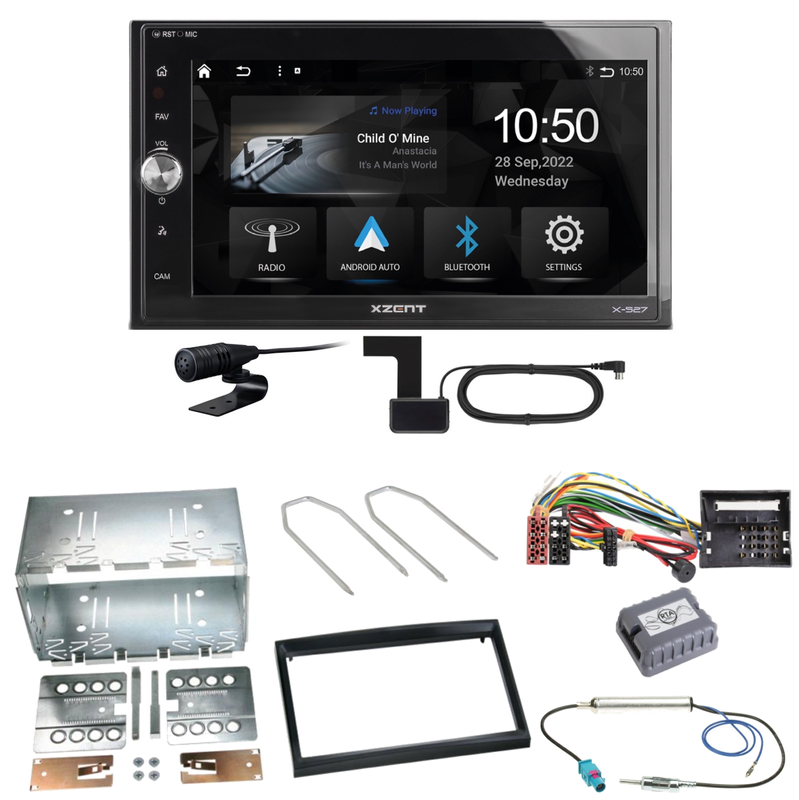 Xzent X-527 Android Auto CarPlay Einbauset für Citroen C2 C3 Berlingo Jumpy