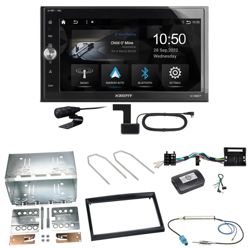 Xzent X-527 Android Auto CarPlay Einbauset für Citroen C2 C3 Berlingo Jumpy
