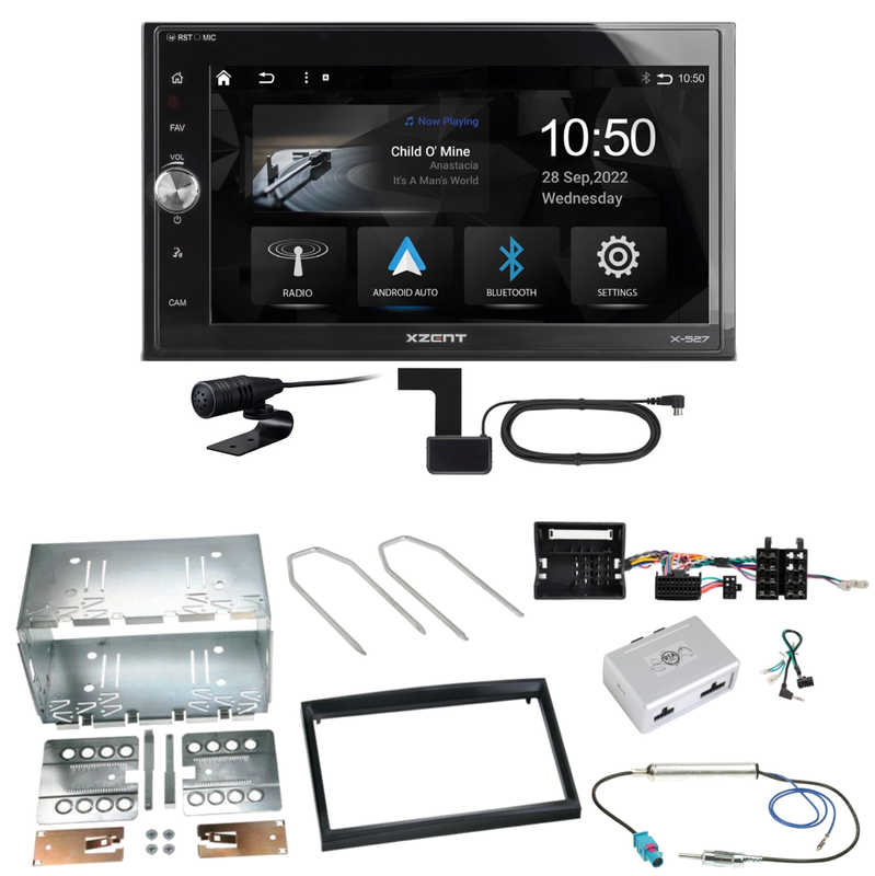 Xzent X-527 Android Auto CarPlay Einbauset für Citroen C2 C3 Berlingo Jumpy