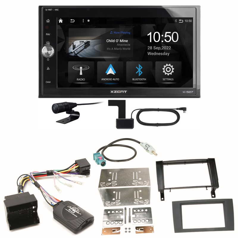 Xzent X-527 Android Auto CarPlay DAB Einbauset für Mercedes SLK R171 ab 2008