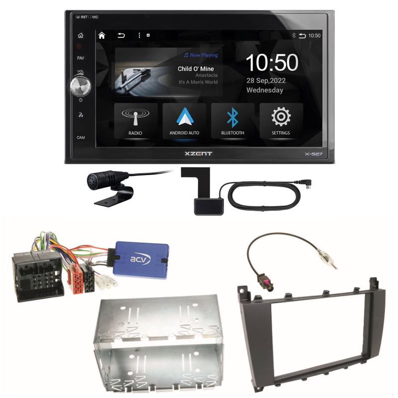 Xzent X-527 Android Auto CarPlay DAB Einbauset für Mercedes G Klasse W463