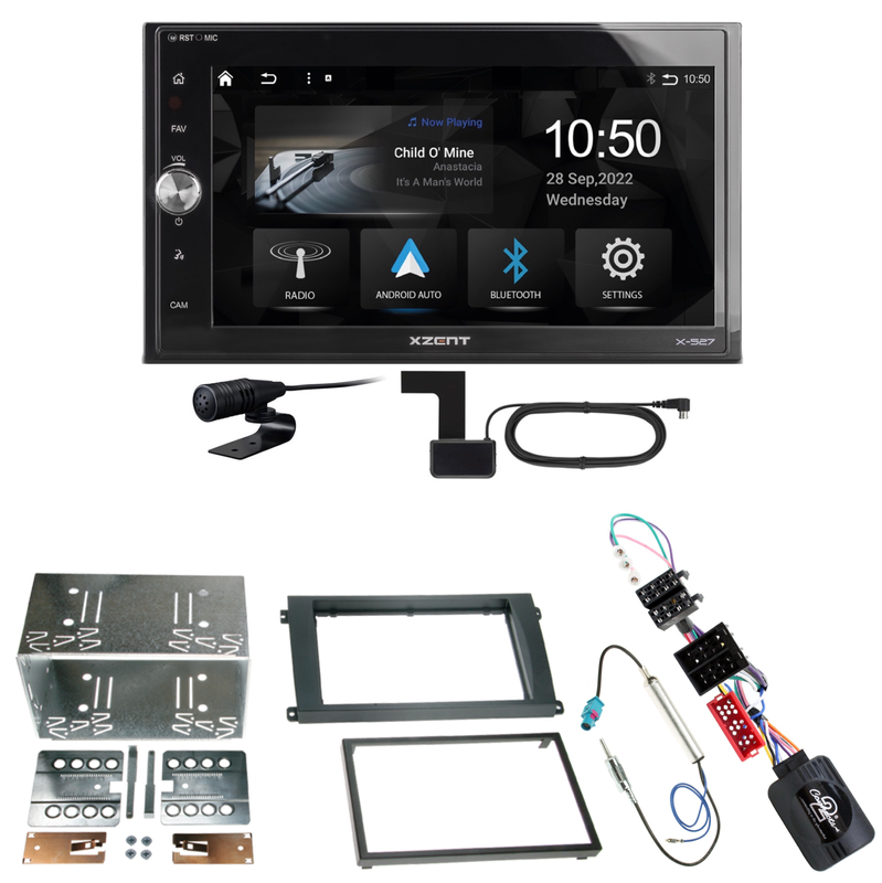 Xzent X-527 Android Auto CarPlay DAB Einbauset für Porsche Cayenne bis 2006