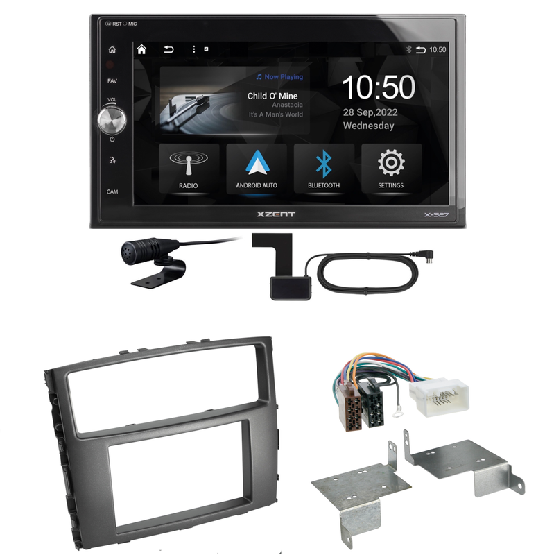 Xzent X-527 Android Auto CarPlay Einbauset für Mitsubishi Pajero bis 2014