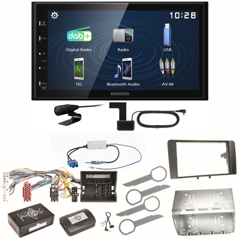 Kenwood DMX129DAB DAB+ Bluetooth USB Einbauset für Audi A3 8P 8PA