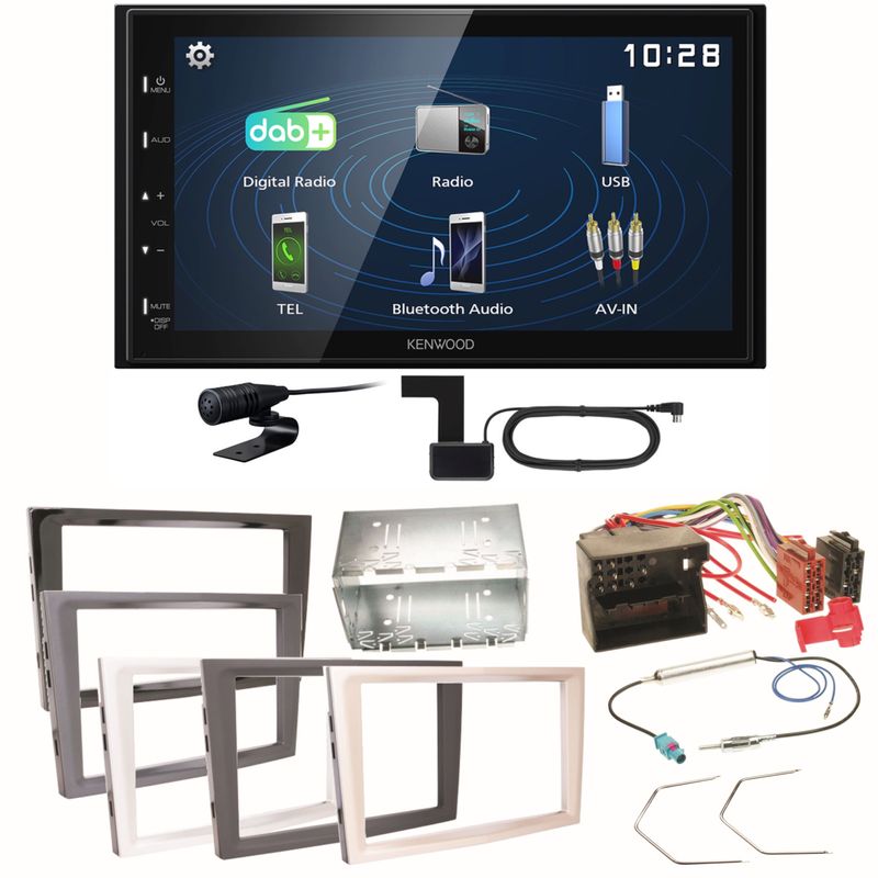 Kenwood DMX129DAB Bluetooth USB Einbauset für Opel Astra H Corsa D Zafira B Antara Kenwood DMX129DAB Bluetooth USB Einbauset für Opel Astra H Corsa D Zafira B Antara