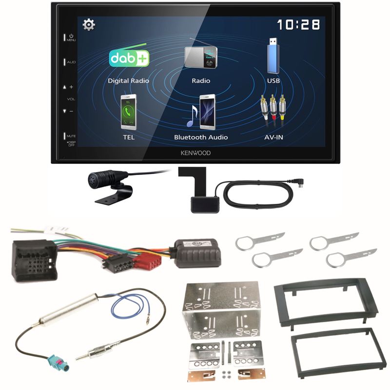 Kenwood DMX129DAB DAB+ Bluetooth USB Einbauset für T5 2003-2015 Multivan Kenwood DMX129DAB DAB+ Bluetooth USB Einbauset für T5 2003-2015 Multivan